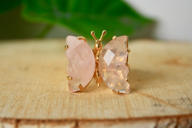Ring - Rozenkwarts - 925 Zilver - Verguld
