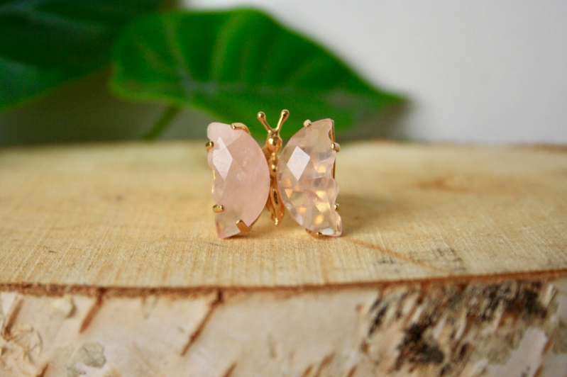 Ring - Rozenkwarts - 925 Zilver - Verguld