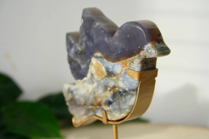 Vredes Duif - Paarse Chalcedoon - Standaard Goud