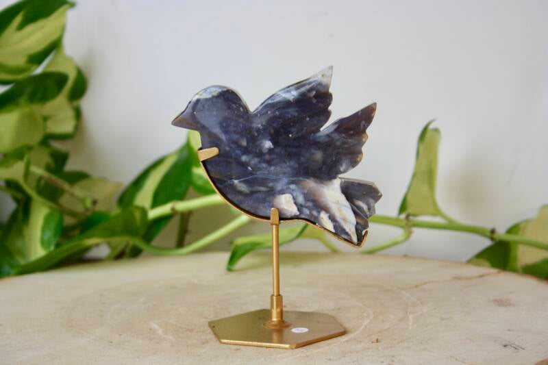 Vredes Duif - Paarse Chalcedoon - Standaard Goud