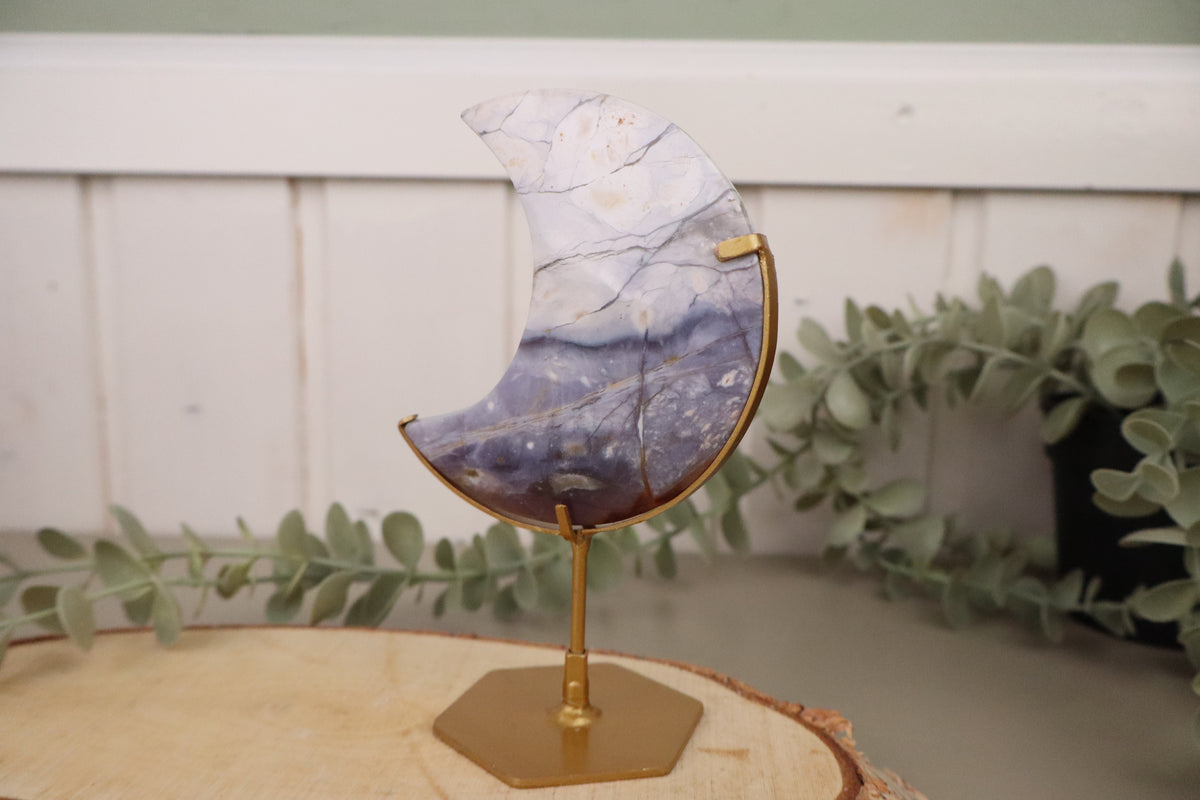 Blauwe chalcedoon maan, derde aanzicht