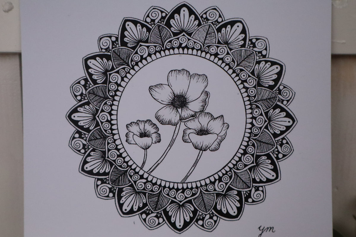 Mandala kunstprint Bloei, tweede aanzicht