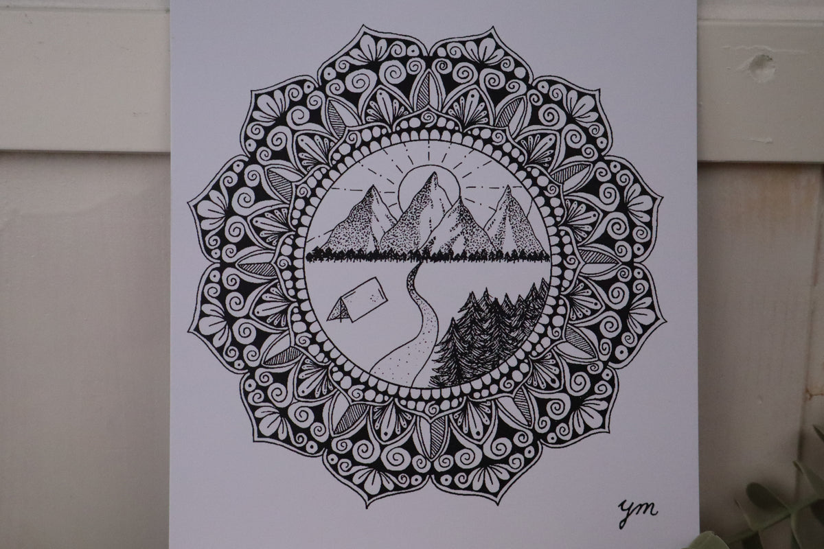 Mandala kunstprint Vrije Ziel, tweede aanzicht