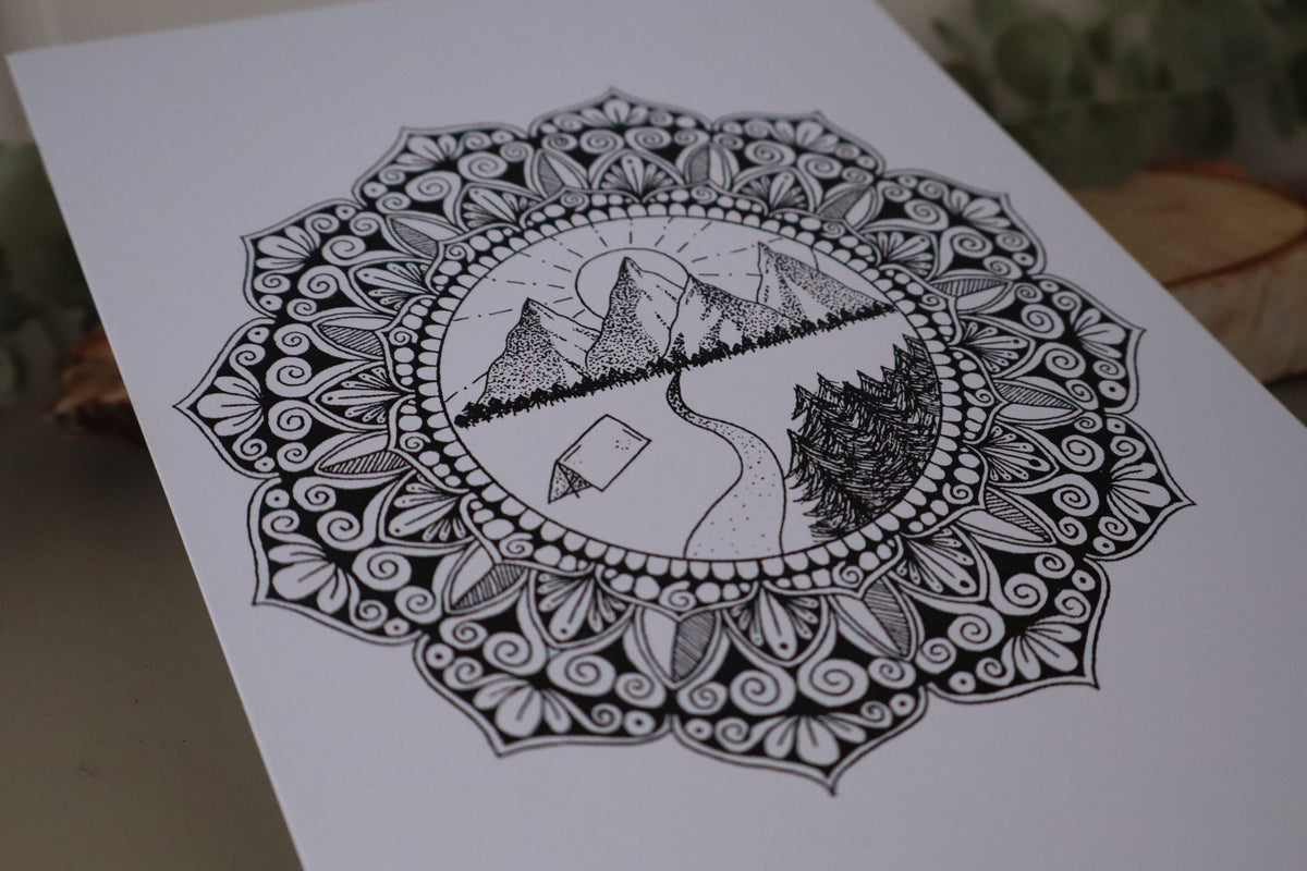 Mandala kunstprint Vrije Ziel, derde aanzicht