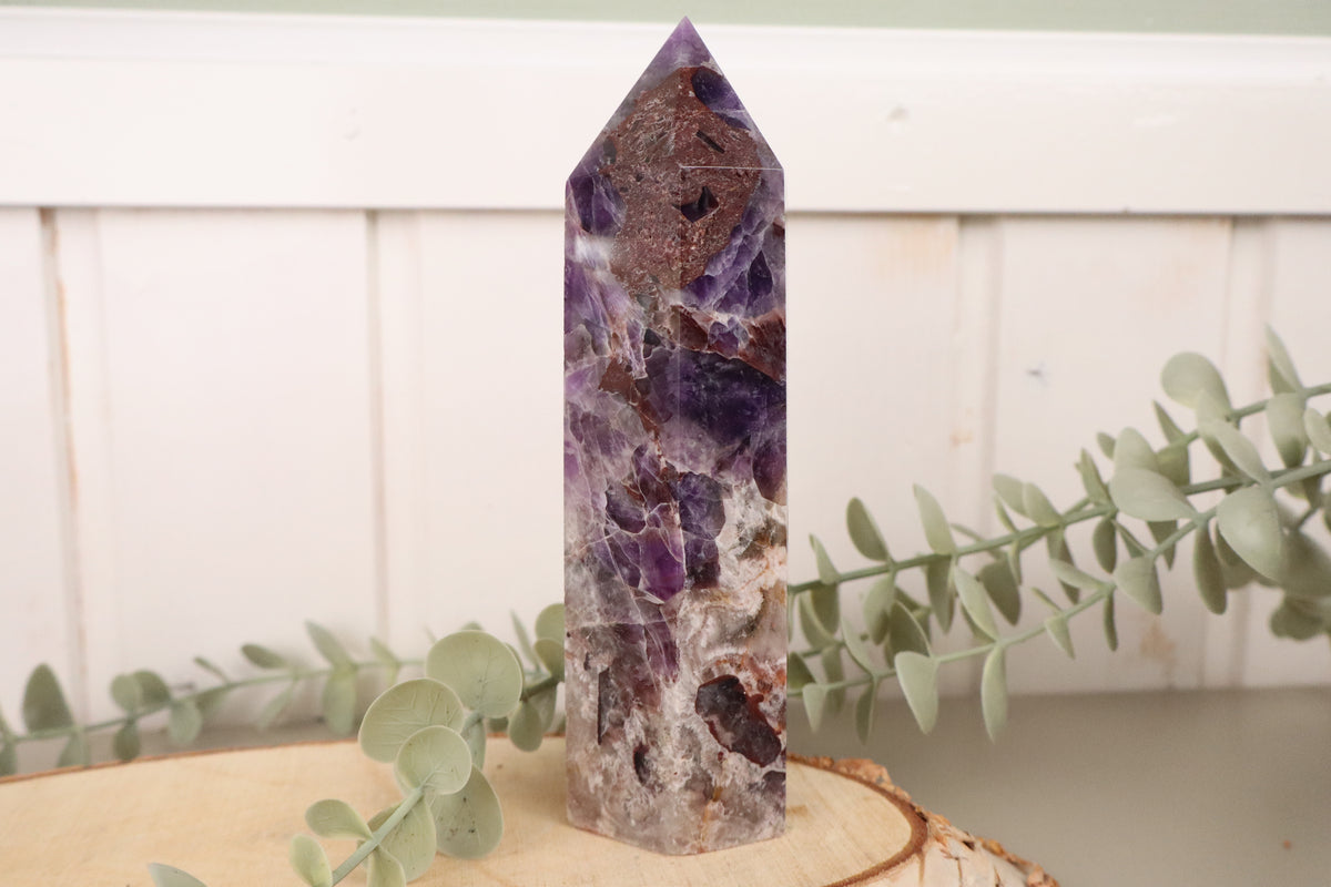 Chevron amethist toren van 17 cm, vierde aanzicht