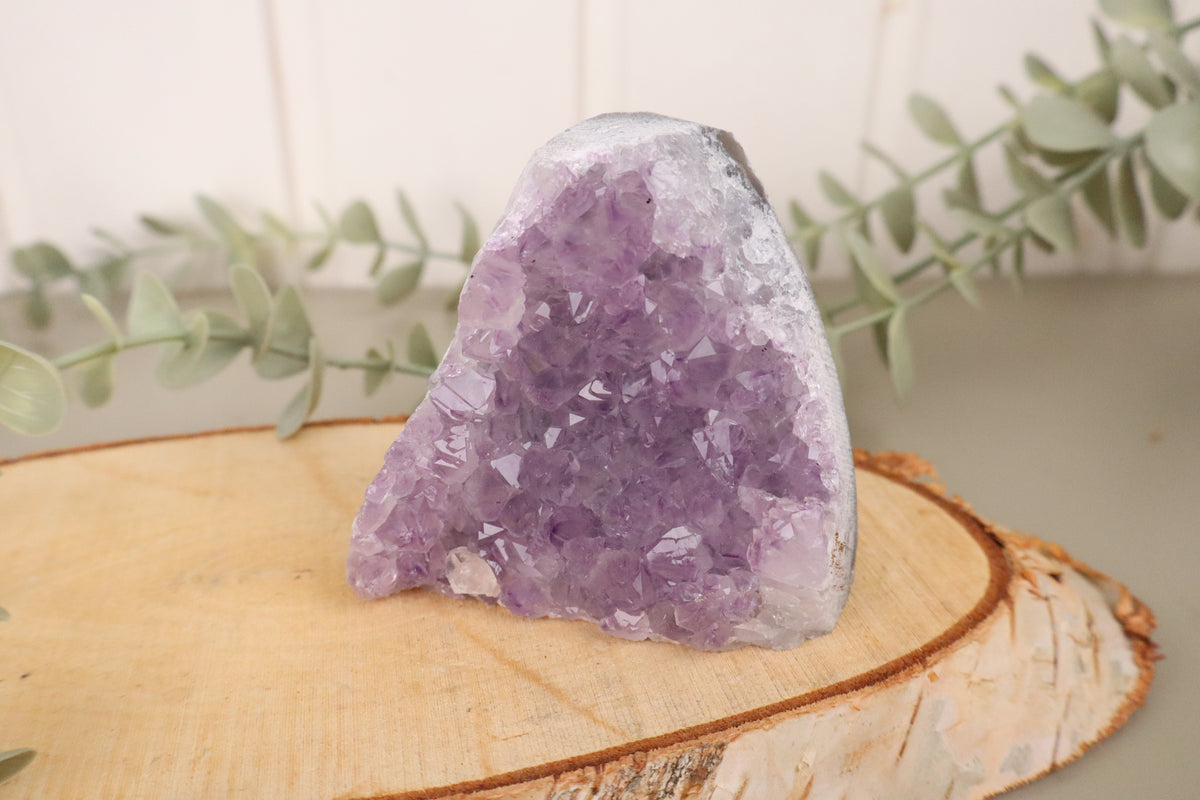 Amethist cluster 255 gram, vierde aanzicht