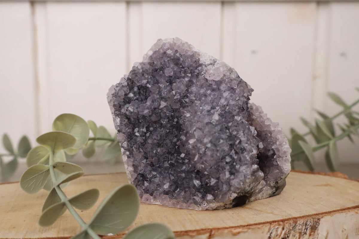 Ruwe amethist cluster van 407 gram, 8,5 x 8,5 cm