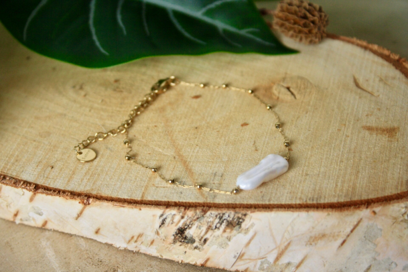 Armband - Parel Goud - RVS
