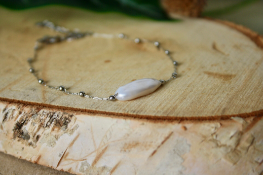 Armband - Parel Zilver - RVS