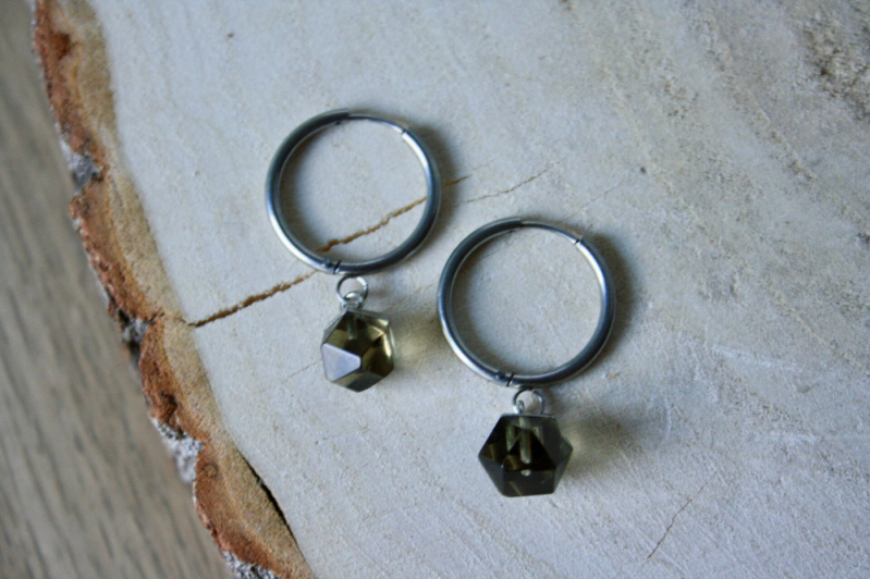 Oorbellen - Groene Topaz - RVS - Zulver