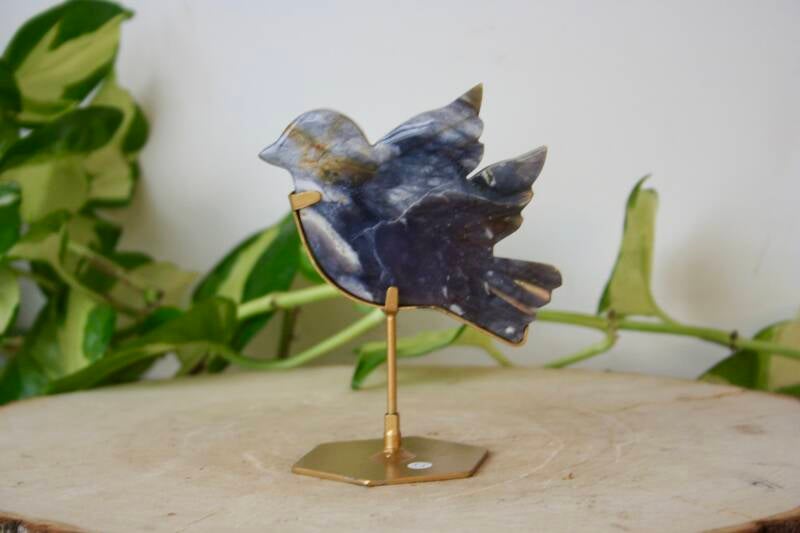 Vredes Duif - Paarse Chalcedoon - Standaard Goud